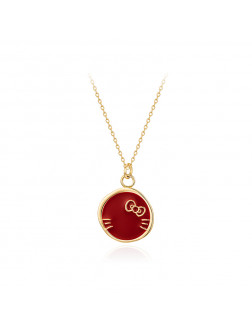 Necklace•GlamEver X Hello Kitty Hello Kitty Red disc necklace 