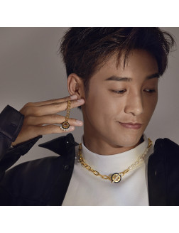 Earrings•Glam Ever X WuJiaCheng Co-Branded Black record pearl chain long earrings 