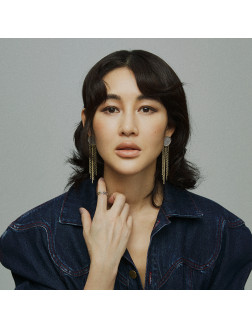 Earrings•Glam Ever X Chen Ran co-branded zircon series Circular pendant tassel earrings