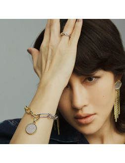 Bracelet•Glam Ever X Chen Ran co-branded zircon series Chain pendant disc bracelet 