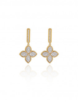 Earrings•Fritillary clover series Clover with Diamonds Earrings