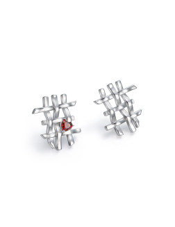 耳环•编织系列 Woven love earrings 爱心编织耳环