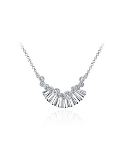 项链•折扇系列 Zircon folding fan necklace 锆石折扇项链