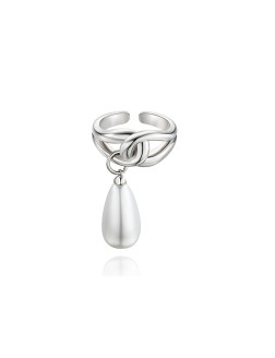 戒指•巴洛克珍珠系列Baroque imitation pearl pendant chain ring  巴洛克仿珍珠吊坠链条戒指