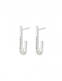 Earrings• Diamond Pearls Collection Diamond Lonely Pearl Earrings