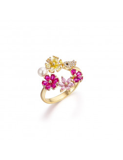 Ring•Birds and flowers series Garden Party Ring