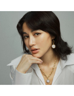 Necklace•Glam Ever X Chen Ran co-branded zircon series Woven chain pendant disc necklace 