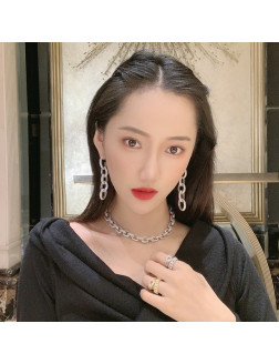 Ring•Glam Ever X Akiiiko  Co-Branded Zircon chain ring 