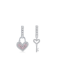耳环•心锁系列 lock key earrings不对称心锁钥匙耳环