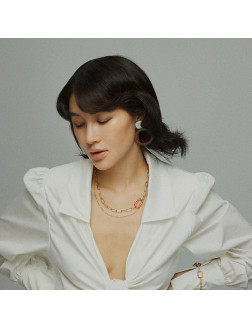 Necklace•Glam Ever X Chen Ran resin series  Amber metallic necklace 