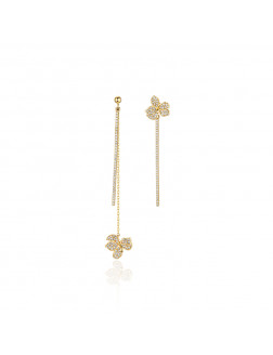 Earrings•The orchid series Orchid Asymmetrical long chain Earrings