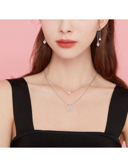 Necklace•The fish tail series Fish Tail with Pearl Double Layered Necklace